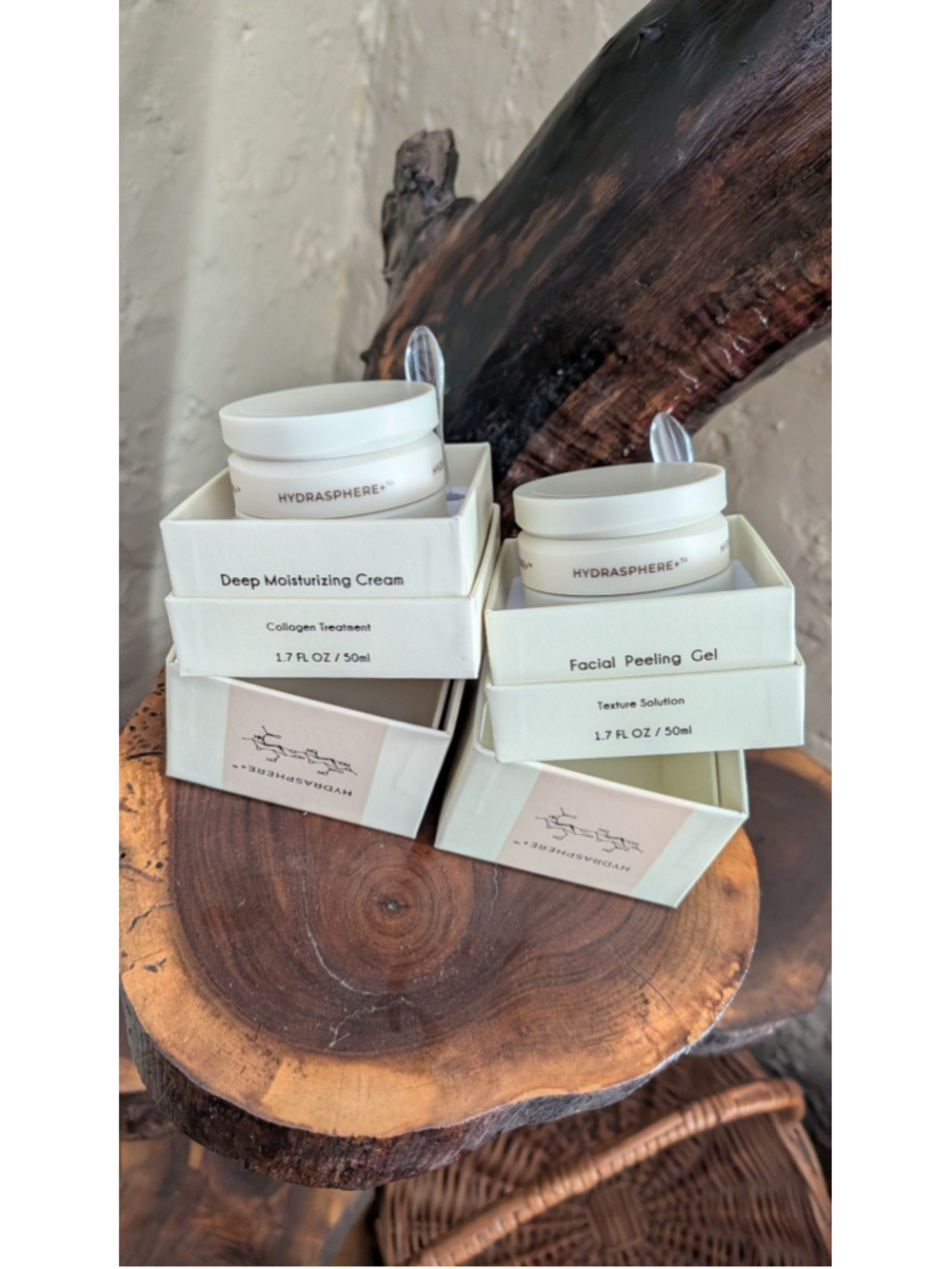 HydraSphere+ Skincare Set — Facial Peeling Gel & Deep Moisturizing Collagen Crea